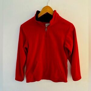 The Children Place Fleece 1/4 Zip up Red Sweater Pullover, Size 7/8 kids. Pocket